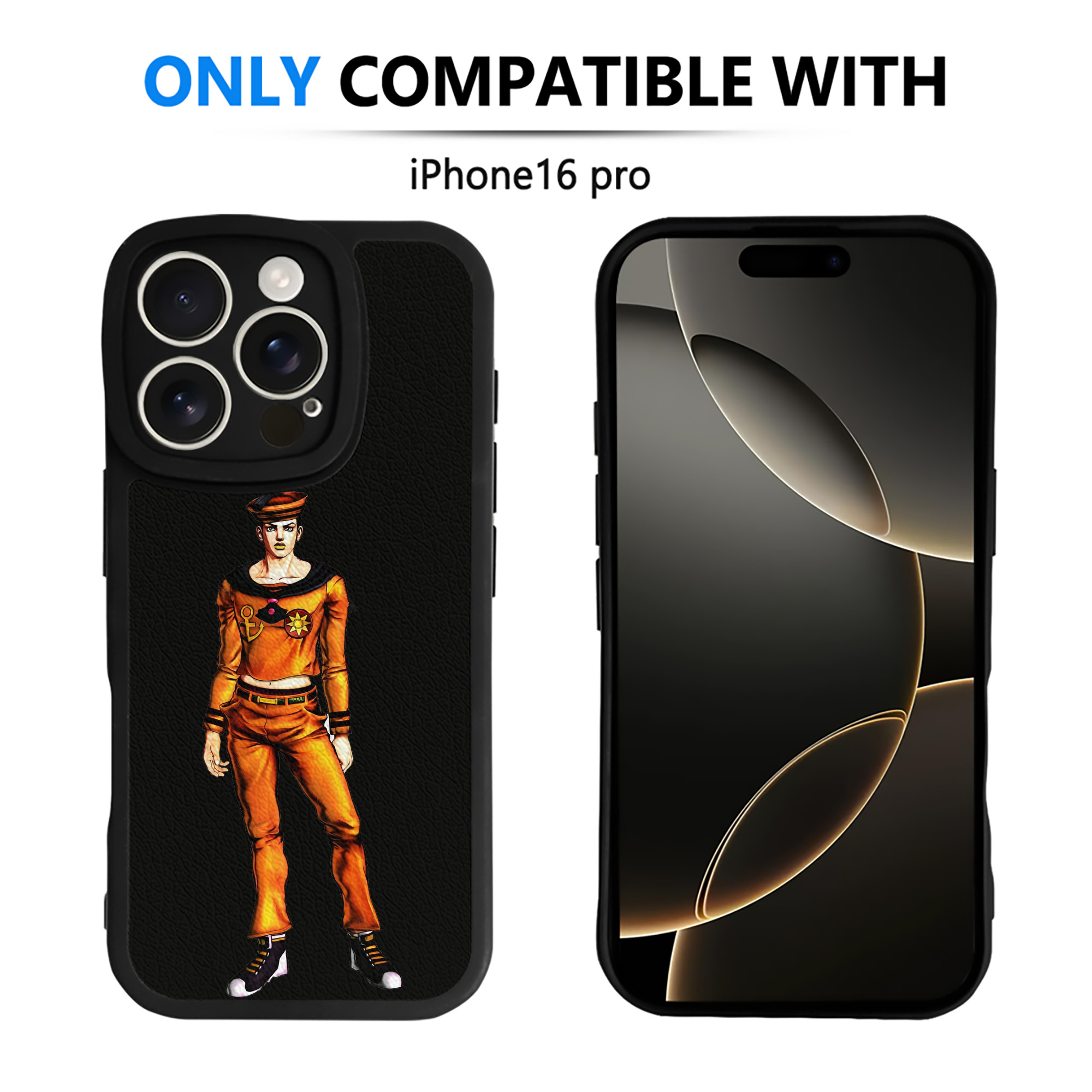 （画像用） ジョジョの奇妙な冒険 東方定助 JoJo's Bizarre Adventure Higashikata Josuke 【iPhone 16シリーズ対応】シリコンスマホケース（レザー調） 材質：シリコン